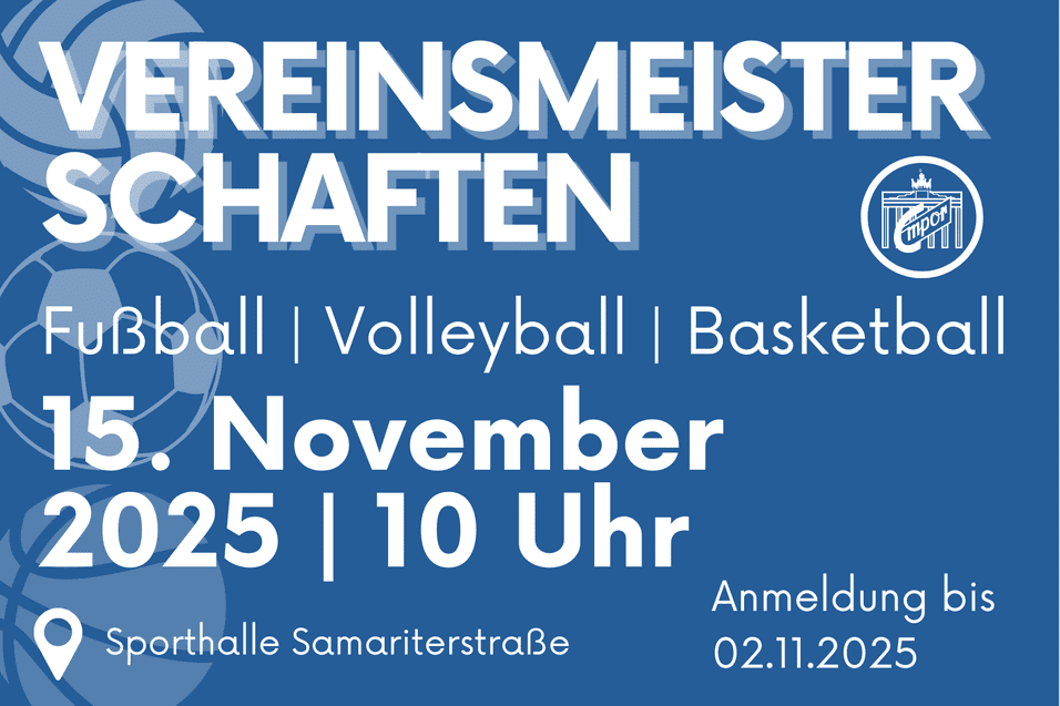 Vereinsmeisterschaften 2025 Ankündigung für die Vereinsmeisterschaften am 15.11.2025