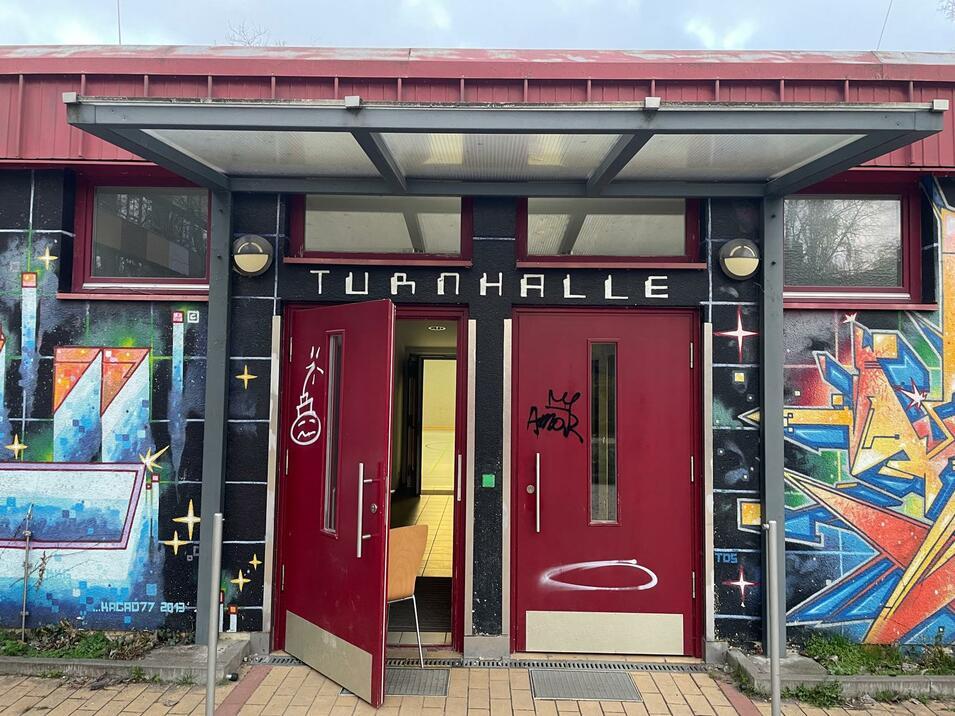 Sporthalle Rüdersdorferstr. Eingang